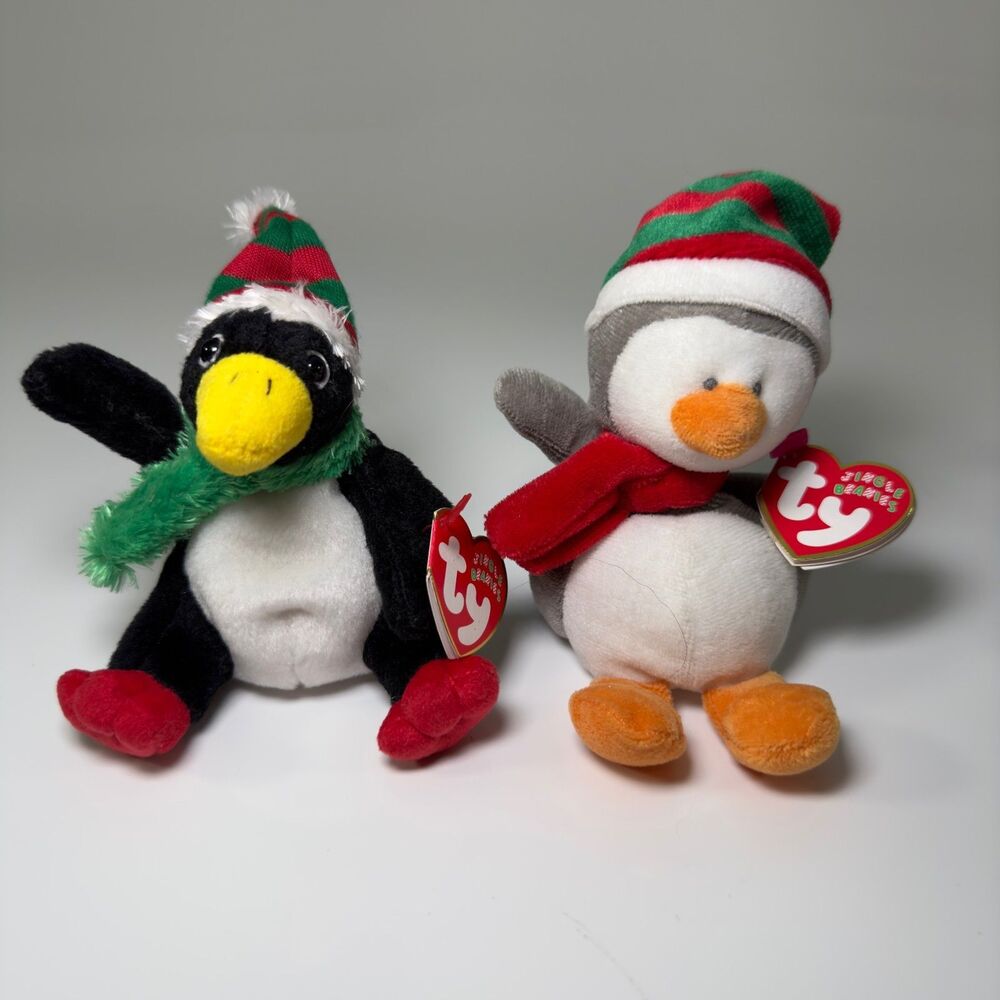 TY Jingle Beanies Icicles / Toboggan Holiday Decor Retired Mint Condition NWT